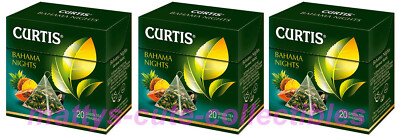 3 PACK CURTIS Green Tea Bahama Nights Pineapple 60 Pyra RF NO GMO Made in Russia