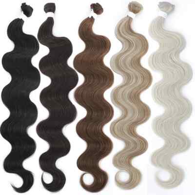 26 Inch Body Wave Hair Bundles Blonde Synthetic Hair Extensions for Women
