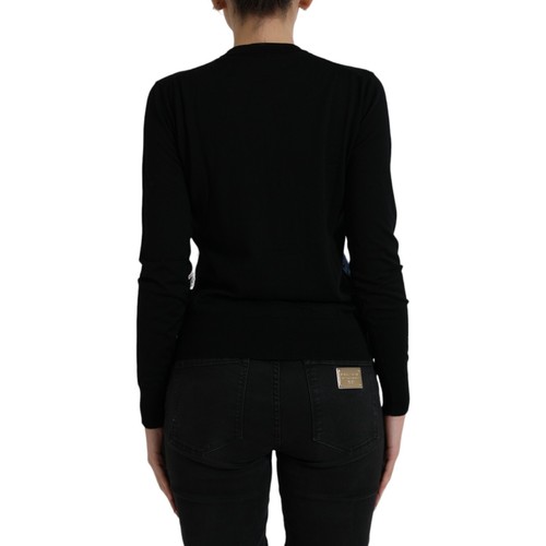 DOLCE & GABBANA Pullover Cardigan Schwarz Vogel Wolle Langarm IT36/US2/XS 1880usd - Bild 3 von 8