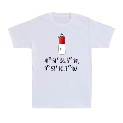 Cape Cod lighthouse Nauset coordinates Funny Vacation Men's T-Shirt T-shirt