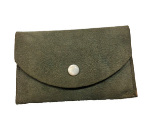 Vintage Leather Suede Travel Sewing Darning Kit Needle Darning Thread Pearl Snap
