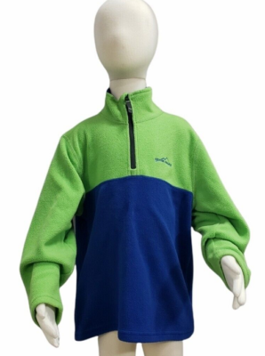 Eddie Bauer Boys Half Zip Pullover Fleece Jacket (Blue/Green
