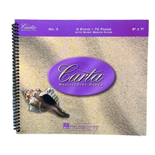 Carta Manuscript Paper No. 03 - 6 Stave 72 Pages W/Music Basics Guide
