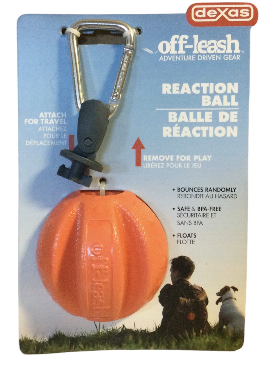 Dexas Off-Leash Adventure Driven Gear Reaction Ball For Dogs Floats & Bounces