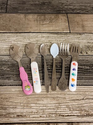 Lot Baby Spoon Forks Utensils Set Of 6 (J) 