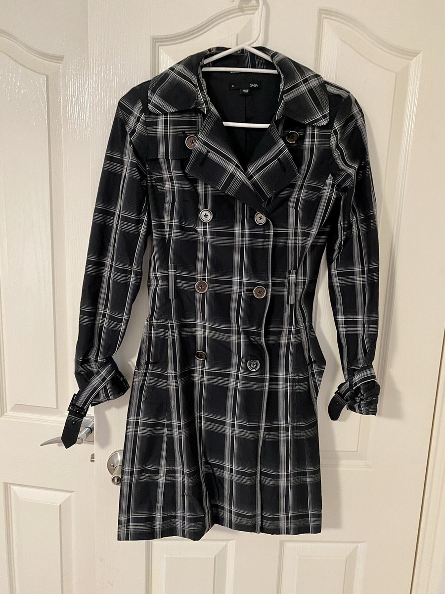 Saba check pattern women trench coat Au size UK