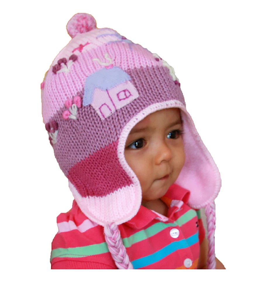 ALPACA SELECT Alpaca Hats with Earflaps x Babies Kids Girls Boys Winter Fleece Lined Knit Hat