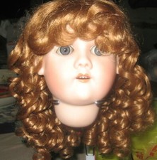 SIZE 7 AUBURN ANTIQUE MODERN DOLL WIGS SYNTHETIC MOHAIR SARA