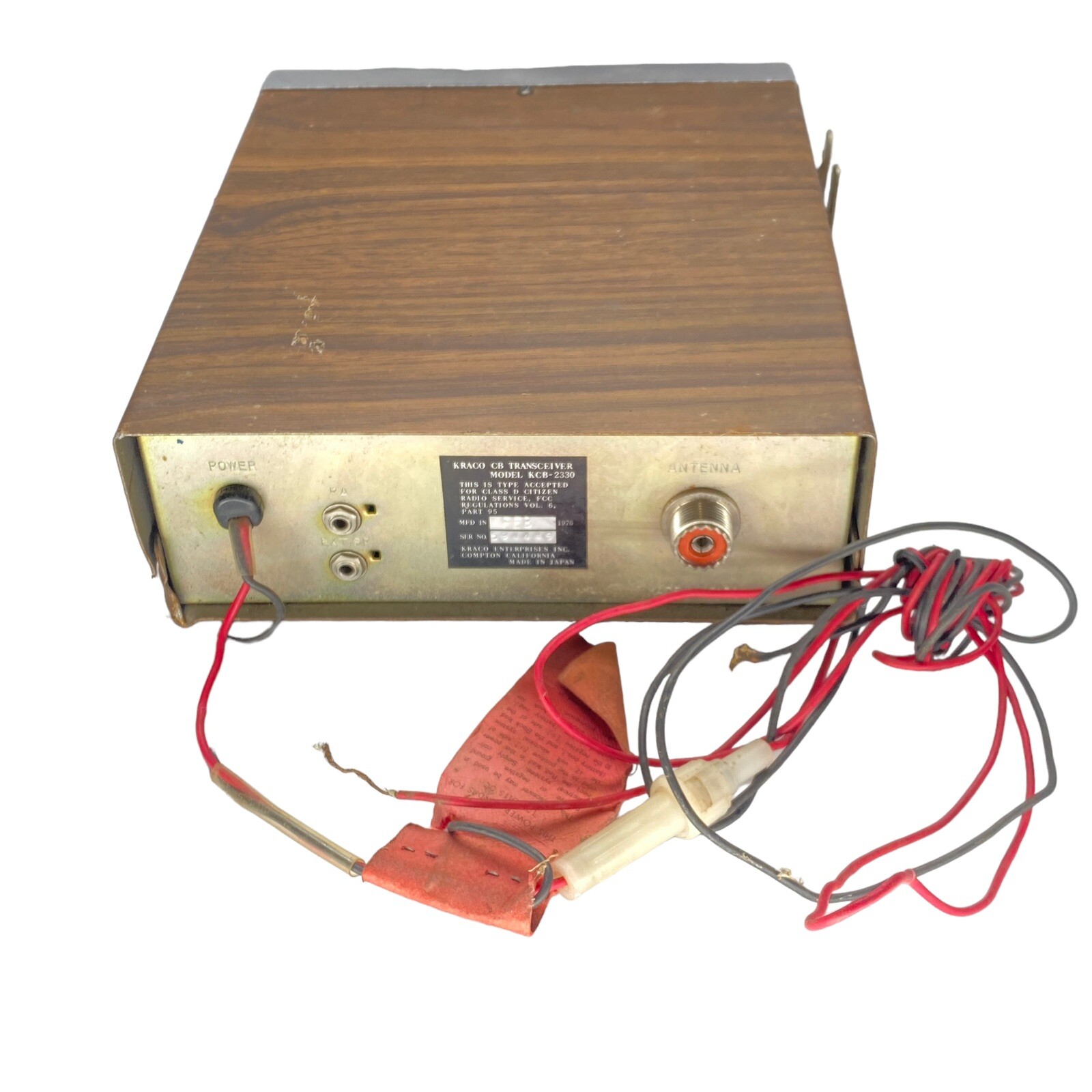 UNTESTED Kraco CB SUPER DE LUXE KCB2330 23 Channel VIntage CB Radio