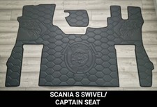 SCANI S CAB TRUCK GREY Premium HONEYCOMB Stitch Floor Mat Swivel Captain Chai