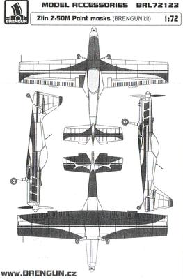 Brengun Models 1/72 Czech ZLIN Z-50M SPORT PLANE Paint Mask Set