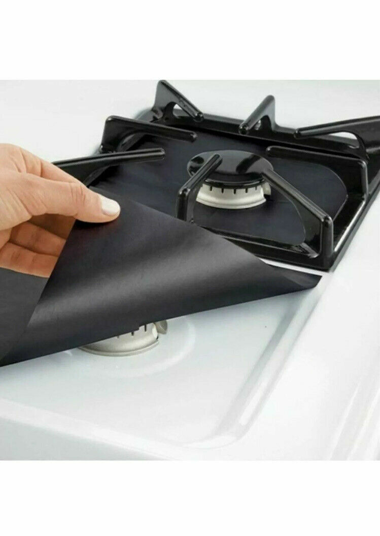4 x REUSABLE GAS HOB PROTECTOR LINER GAS STOVE COVER LINER COOKER NON