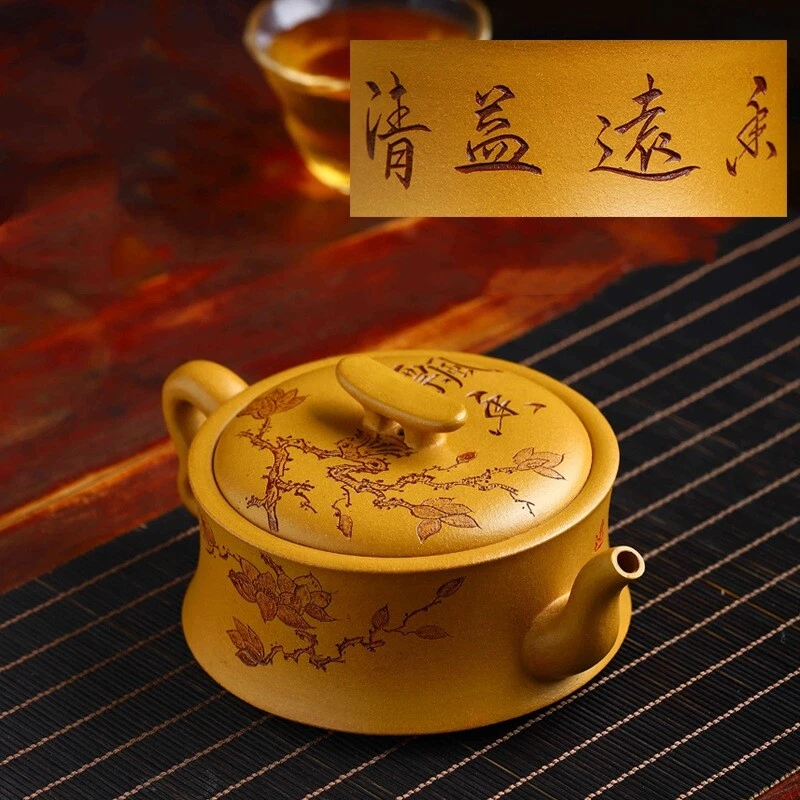 Tetera hecha a mano completa marcada 9 orificios infusores bloqueo de agua olla maestra 10 oz arcilla Duan Foto 2 de 4