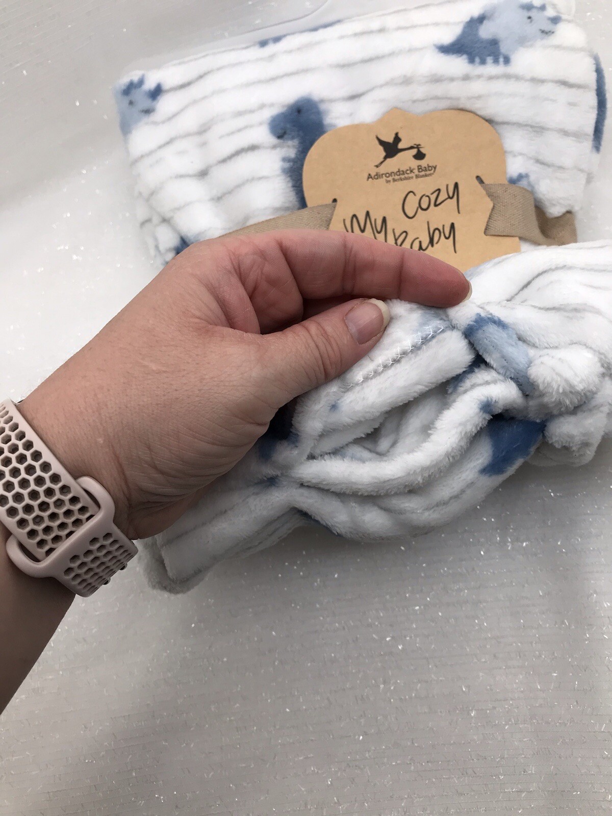 Adirondack Baby My Cozy Blanket Dinosaurs Dinos Boys Blue Gray Stripes NEW eBay