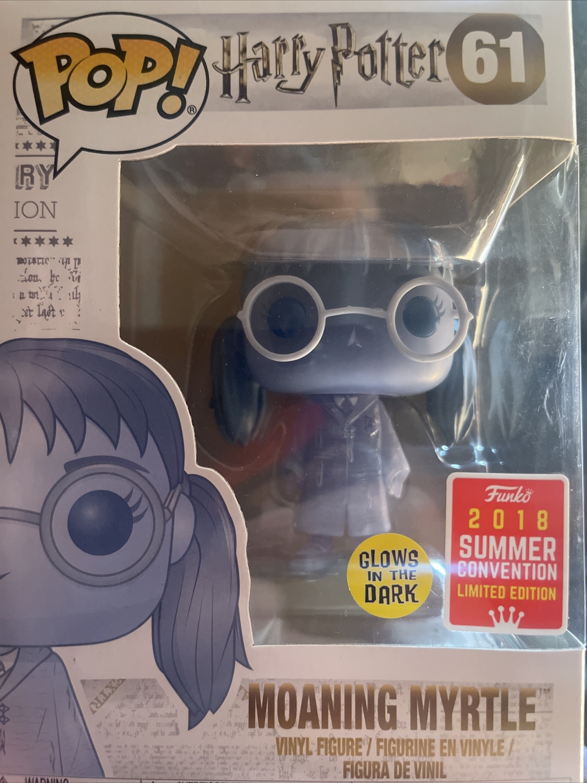 Rare Funko Pop! Harry Potter #61 Moaning Myrtle Gitd 2018 Excl.