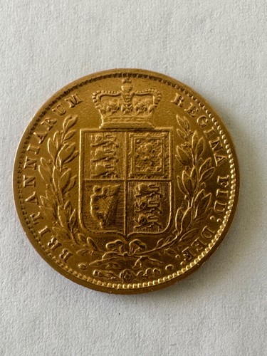 1861 Great Britain Shield Gold Sovereign - Picture 3 of 12