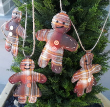 SALE Christmas Garland Farmhouse Rustic Garland Swag Gingerbread Handmade