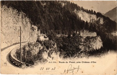 Old postcard AK ROUTE DU PISSOT, NEAR CHATEAU D'OEX SWITZERLAND (1510630)