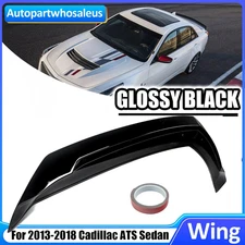 Fit 2013-2018 Cadillac ATS Sedan V Style Trunk Spoiler Wing Spoiler Gloss Black