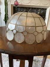 Vintage Capiz Shell Lampshade Ceiling Light Round