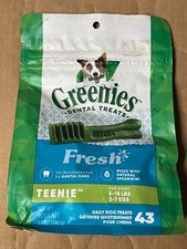 TEENIE Greenies Natural Dental Care 43 Dog Treats Mint Fresh Flavor, 12 oz.