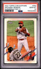 Marketplace image: 2021 TOPPS CHROME SAPPHIRE SUPERFRACTOR 1/1 #550 ANTHONY RENDON 1/1 PSA 10