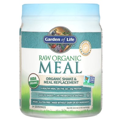 2 X  Garden of Life, RAW Organic Meal, Meal Replacement Shake, Light-Worldwide