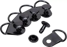 50 Pieces Shoe Boot Lace Hooks, Loop Ring with Rivets, Shoe Boot Buckle (Black)