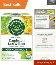 Organic Dandelion Root Tea - Supports Detox  Digestion, 16 Caffeine-Free Bags