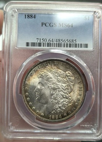 1884-P- Morgan Silver Dollar -"PCGS MS64"-BEAUTIFUL TONING!  Z352