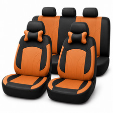 5pcs Universal Fit Nappa Pu Leather Full Car Seat Covers Front Rear Protector
