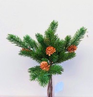 Artplants Deko Tannenzweige Bernahe Im Bund, Mit Zapfen, GrüN, 35Cm
