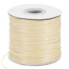 175 Yards 0.8mm Waxed Polyester Cord with Spool for Jewelry Making, Beige