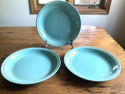 Mainstay Set of 3 Turquoise Rainforest 10 3/4  Stoneware Dinner Plates