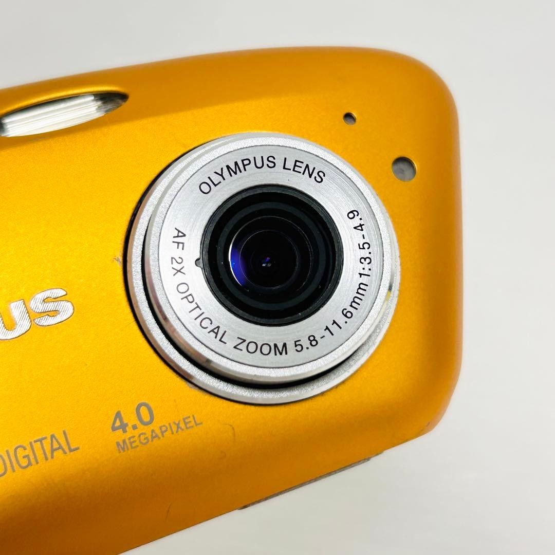 OLYMPUS μ-mini Orange Compact Digital Camera Tested Working Seller