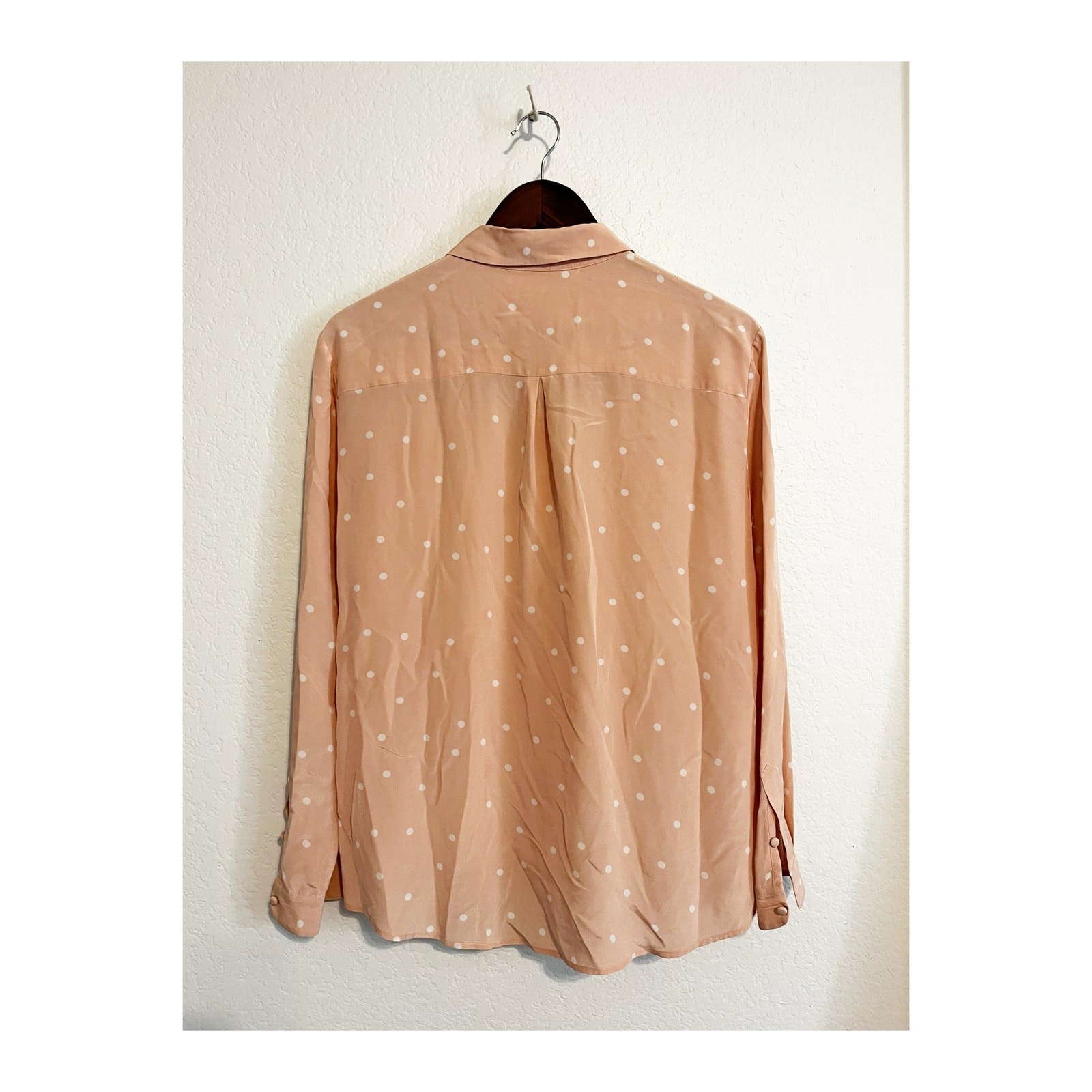 Sezane Polka Dot Silk Button Down Pierro Shirt Pa… - image 4