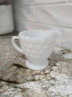 Vintage Anchor Hocking milk glass creamer in the "Bubble" pattern