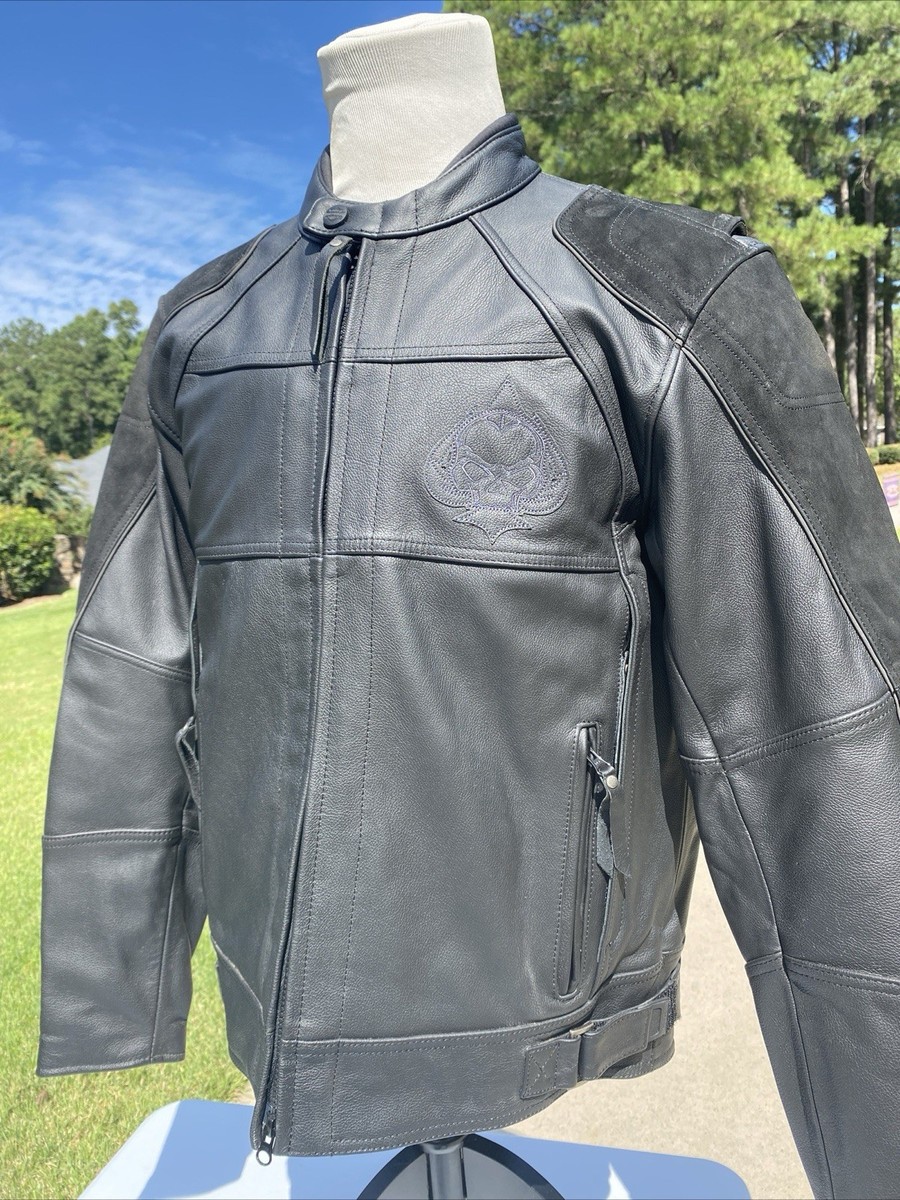 Harley Davidson Men DARKNESS Leather Jacket Large 97088-12VM