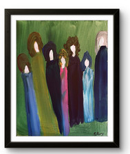 BPR Studio  Figures Original Abstract Neo Expressionist Painting 14x11 Canvas