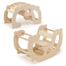 2-in-1 Rocking Horse Arch for Kids w/ Rocker Arch Climber Comfortable Backrest