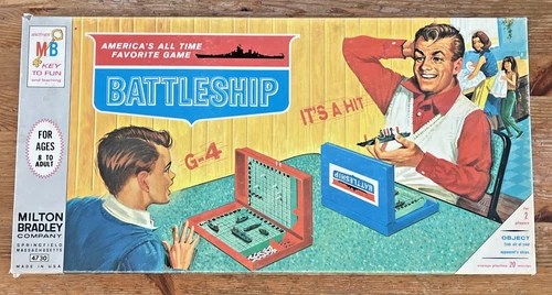 Vintage Battleship Board Game 1967 Milton Bradley Complete MB Midcentury