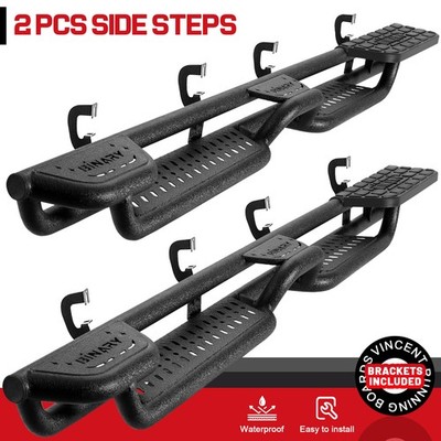 Drop Running Boards FOR 2007-2018 Silverado/Sierra Crew Cab 3-Raised Steps Bars
