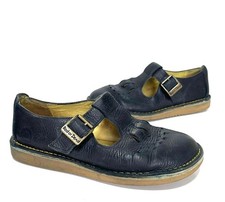 Ladies RED or DEAD ' JADE ' Dark Blue Leather T-Bar Shoes Size UK 5 eur 38 Good