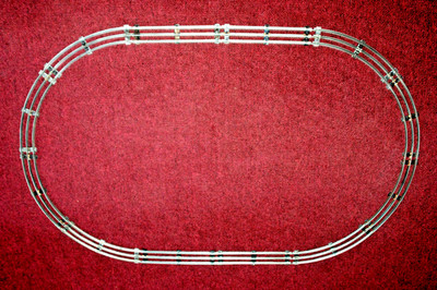 12 Pieces  Of 0-27 Gauge Track Layout, Black Ties, 4 Straight 8 Curved