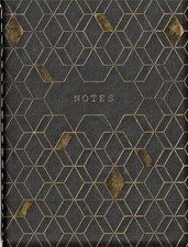 Black Gold Foil Journal Notebook 6x8 50 Sheets Ruled Blue Tinted Pages Notes