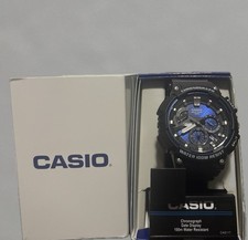 Casio MCW-200H Men  s Chronograph Watch   Blue Dial, Excellent Condition