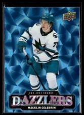 2026-27 Upper Deck Series 1 Hockey Dazzlers Blue #DZ-22 Macklin Celebrini
