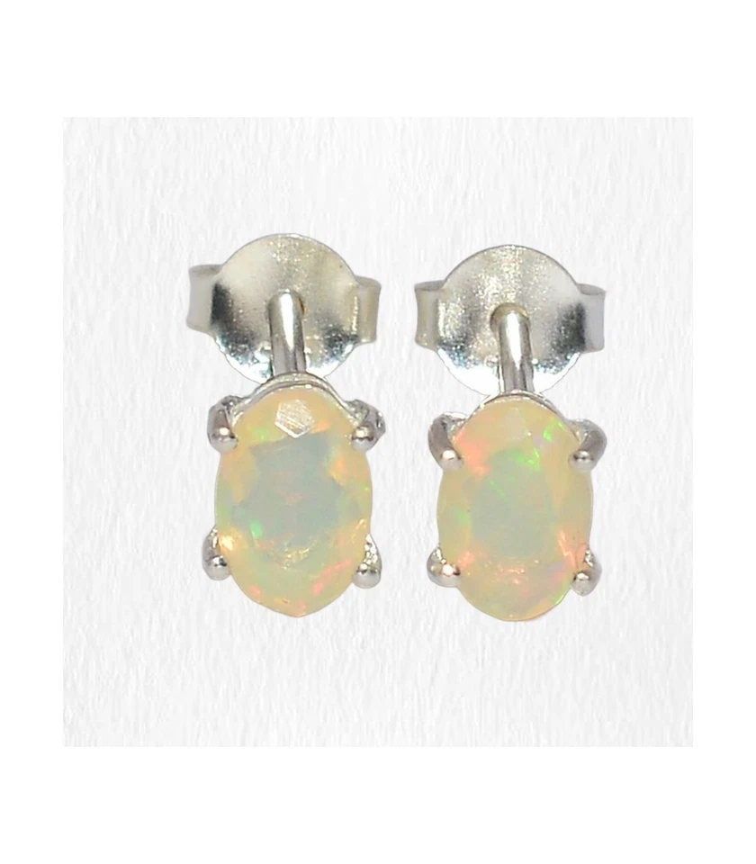 Boucles d'oreilles en Opale Ethiopienne SK44 - Photo 3/4