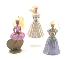 3 BARBIE Bride Bridesmaid Locket McDonalds Happy Meal 1994 Cake Toppers Toys 1