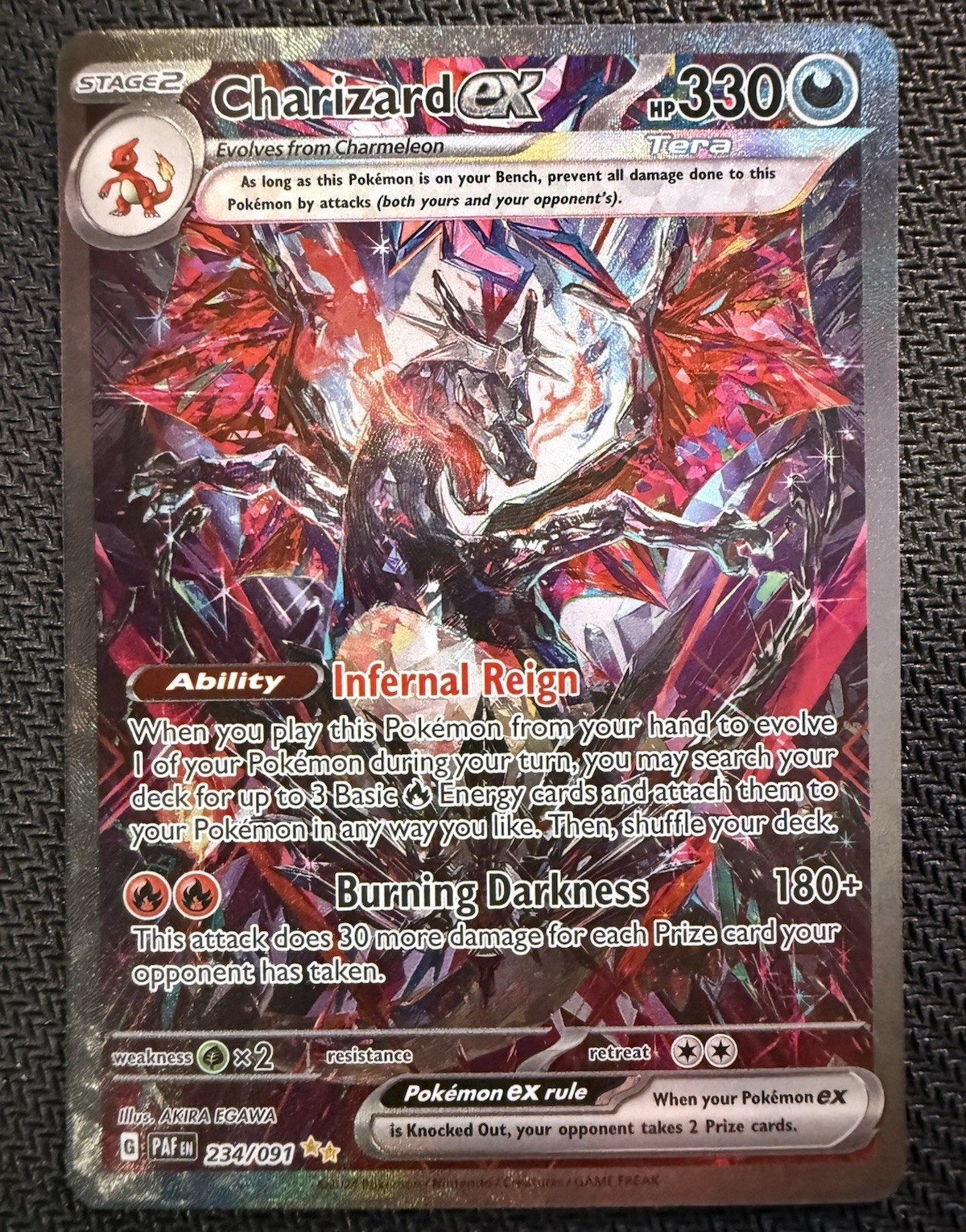 Pokemon TCG Charizard ex 234/091 Paldean Fates SIR Raw Near Mint Holo 2024